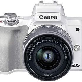 【中古】Canon ミラーレス一眼カメラ EOS Kiss M2 標準ズームレンズキット ホワイト KISSM2WH-1545当店保証30日間 人気モデル 高画質 売れ筋