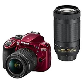 【中古-非常に良い】Nikon デジタル一眼レフカメラ D3400 ダブルズームキット レッド D3400WZRD