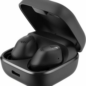 【中古品】SENNHEISER ゼンハイザー ワイヤレスイヤホン ACCENTUM True Wireless ブラック 高性能ドライバー 28時間再生 ハイブリッドノイズキャンセリング ワイヤレス充電