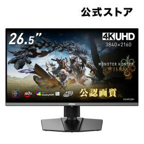 MSI ゲーミングモニター MPG 272URX QD-OLED/26.5インチ/240Hz/0.03ms（GTG）/4K UHD（3,840 × 2,160）/QD-OLED/HDMI/DP/G-SYNC Compatible/HDR/3年保証