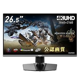 【中古】【未使用】MSI QD-OLED 有機EL ゲーミングモニター MPG 272URX QD-OLED 26.5インチ/4K/QD-OLEDパネル/240Hz/0.03ms（GTG）ハードウェアブルーライトカット/
