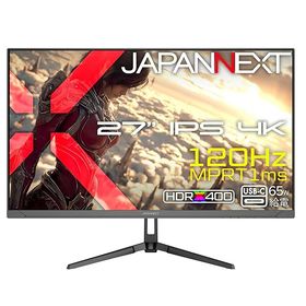 【送料無料】【ECサイト限定】 27インチ IPSパネル搭載 120Hz/1ms(MPRT)対応 4K(3840x2160)解像度 ゲーミングモニター JN-i27G120U2-HSPC6 HDMI2.1 DP USB-C(最大65W給電) sRGB:100% HDR400相当 PS5 4K:120Hz接 全2サイズ