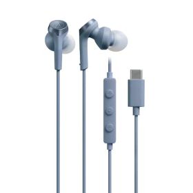 オーディオテクニカ ATH-CKS330C BLイヤホン 有線 1.2m マイク付き USB Type-C 重低音 カナル型 PC Windows Mac Android ブルー