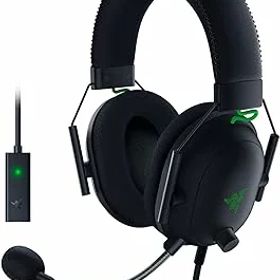 【中古】Razer BlackShark V2 ゲーミングヘッドセット USBサウンドカード ヘッドセット USB 3.5mmアナログ THX 7.1ch 立体音響 特許技術採用チタンコート