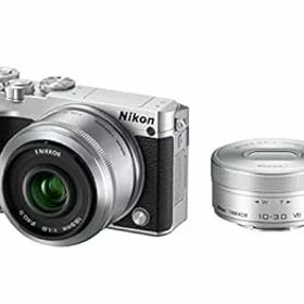 【中古】【39shop】Nikon★ミラーレス一眼 Nikon1 J5 ダブルレンズキット シルバー J5WLKSL(非常に良い)