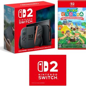 【新古品（未使用品）】【即納】Nintendo Switch 2(日本語・国内専用) ＋ あつまれ どうぶつの森 Nintendo Switch 2 Edition 特典 マイクロファイバークロス 同梱