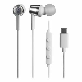 オーディオテクニカ マイク＆コントローラー搭載USB Type-C接続ダイナミック密閉型カナルイヤホン（ホワイト） ATH-CKD30C-WH audio-technica