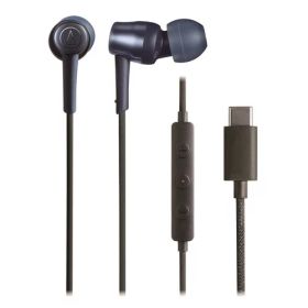 オーディオテクニカ ATH-CKD30C BL USB Type-C用イヤホン ダイナミック型 10mmドライバー搭載 高音質DAC内蔵 マイク付きリモコン ブルー