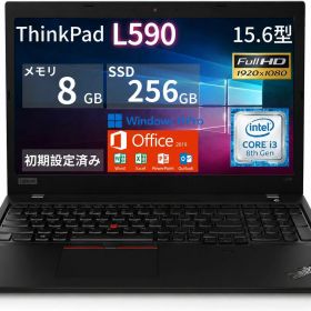 【中古パソコン】Lenovo ThinkPad L590 15.6型 FHD 第8世代 Core i3-8145U メモリ8GB SSD256GB Windows11 Pro Office2019搭載 初期設定済 テンキー付 整備済み品 送料無料