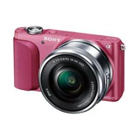 【中古】 SONY ミラーレス一眼 NEX-3N パワーズームレンズキット E PZ 16-50mm F3.5-5.6 OSS付属 ピンク NEX-3NL P