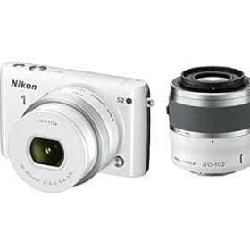 【中古】Nikon ミラーレス一眼 Nikon1 S2 ダブルズームキット ホワイト S2WZWH