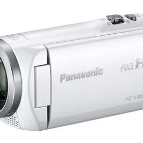 【中古】（新古品） パナソニック HDビデオカメラ V480MS 32GB 高倍率90倍ズーム ホワイト HC-V480MS-W (整備済み品)