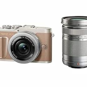 【中古】【39shop】OLYMPUS★ミラーレス一眼カメラ PEN E-PL10 EZダブルズームキット ブラウン（非常に良い）