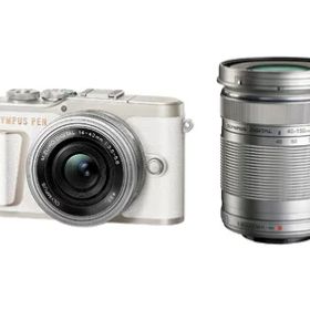 【中古】（新古品） OLYMPUS ミラーレス一眼カメラ PEN E-PL10 EZダブルズームキット ホワイト