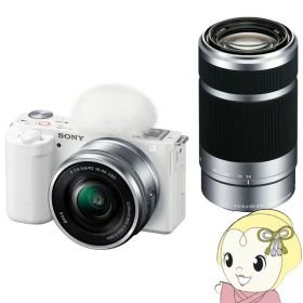 【8/5は期間限定クーポン発行】デジタルカメラ SONY ソニー VLOGCAM ZV-E10Y ダブルズームレンズキット [ホワイト] ZV-E10Y-W【KK9N0D18P】