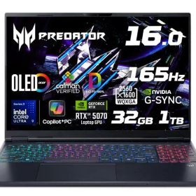 日本エイサー PHN16S-I51-N93Z57 ACER Predator Helios Neo 16S AI Windows 11 Home 16.0〜16.9型（インチ） Core Ultra9 メモリ32GB SSD 1TB 2560×1600 Webカメラ有り Bluetooth v5.4 Office無し ブラック系