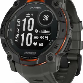 ガーミン Instinct 3 Dual Power 50mm Black / Charcoal【Suica対応】スマートウォッチ 010-02935-30 [0100293530]【返品種別A】