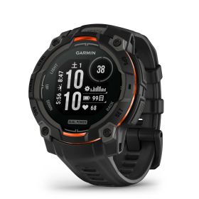 ガーミン(GARMIN) スマートウォッチ Instinct 3 45mmサイズ Dual Power Black Bezel with Black Band 超ロングバッテリー 約28日間 ソーラー充電対応 バッテリー無制限持続 防災 タフネスGPS LEDフラッシュライト【Suica機能搭載】【日本正規品】