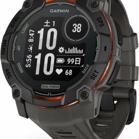 ガーミン GARMIN Instinct 3 Dual Power （インスティンクト スリー デュアル パワー）45mm Black （ブラック）シリコンバンド Suica対応 タフネスGPSスマートウォッチ 010-02934-30