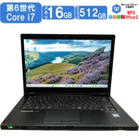 【希少Core i7 ブラック】中古品 ノートパソコン Panasonic Let's note CF-LX6 第7世代Core i7-7600 メモリ16GB SSD512GB Windows11 WPS office 2搭載 14型 FHD(1920×1080) カメラ HDMI bluetooth wifi ブルーレイドライブ搭載