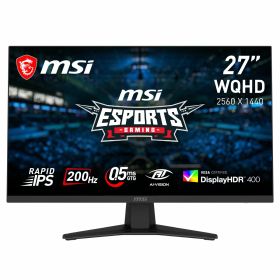 MSI ゲーミングモニター MAG 274QF E20/27インチ/200Hz/0.5ms（GTG、最小値）/WQHD（2,560 × 1,440）/RAPID IPS/HDMI/DP/G-SYNC Compatible/HDR/3年保証