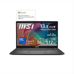 【エントリーで最大2万ポイント当たる｜8/23まで】 MSI｜エムエスアイ ノートパソコン Modern 13 F1M プラチナグレイ Modern-13-F1MOG-5569JP [13.3型 /Windows11 Home /intel Core 5 /メモリ：16GB /SSD：512GB /Office Home and Business /2025年8月モデル]