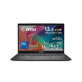 MSI ビジネスノートパソコン Modern-13-F1MOG-5564JP 13.3インチ フルHD 60Hz 薄型 軽量 持ち運べる ビジネスノートPC Core 5 プロセッサー 120U / インテル グラフィックス / 16GB / SSD 512GB / Windows 11 Home アプライド専売モデル 4711377447188