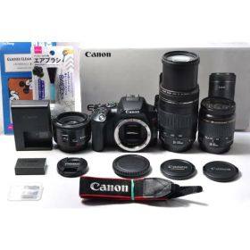 【中古】【1ヶ月保証】 一眼レフカメラ Canon キヤノン EOS Kiss X10 超望遠 トリプルレンズセット