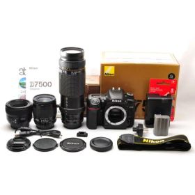 【中古】【1ヶ月保証】 Nikon ニコン D7500 単焦点＆標準＆超望遠トリプルレンズセット 美品 Wi-Fi内蔵 Bluetooth内蔵 タッチパネル チルト式 一眼レフカメラ