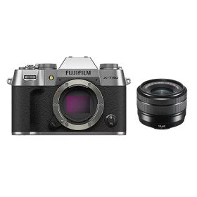 【当店オリジナル3年延長保証付】富士フイルム X-T50 JP XC15-45 キット シルバー 日英2言語設定モデル