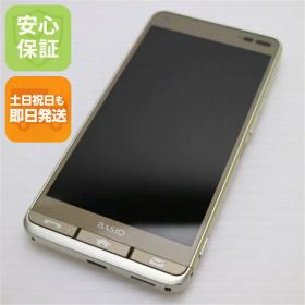 【中古】 美品 KYV43 BASIO3 ゴールド スマホ 安心保証 即日発送 スマホ 中古本体 白ロム 中古 au KYOCERA 土日祝発送OK