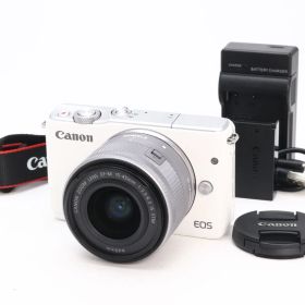 AB+ (良品) Canon キヤノン EOS M10 EF-M 15-45mm F3.5-6.3 IS STM レンズキット ホワイト 初期不良返品対応 66-298
