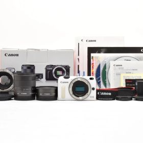 【返品保証】良品｜Canon キヤノン EOS M2 ダブルレンズキット ミラーレス一眼 ホワイト #C260601-07