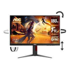 AOC｜エーオーシー ゲーミング液晶ディスプレイ(23.8型/Fast IPS/FullHD 1920×1080/180Hz/1ms/HDR10/HDMI2.0/DP1.4/VESA/3年保証)(ブラック) 24G4/11