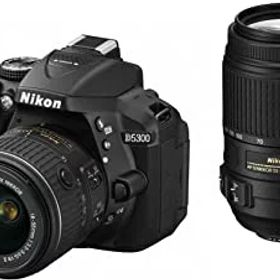【中古】【39shop】Nikon★デジタル一眼レフカメラ D5300 ダブルズームキット ブラック 2400万画素 3.2型液晶 D5300WZBK（良い）