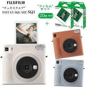 【チェキフィルム20枚付き】チェキスクエア”INSTAX SQUARE SQ1 富士フイルム FUJIFILM インスタントカメラ チェキ 新品 チョークホワイト スクエア INSTAX SQUARE WW2