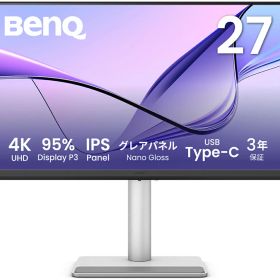 BenQ｜ベンキュー クリエイター液晶ディスプレイ(27型/IPS/4K UHD 3840×2160/60Hz/5ms/HDR/HDMI2.0/USB Type-C/3年保証)(シルバー) Mac向けMAシリーズ MA270UP