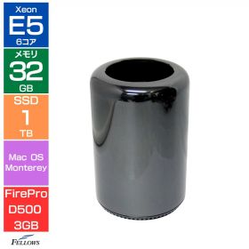 【エントリーでポイント5倍】 【Aランク 良品】Apple Mac Pro A1481 Late 2013 6コア Xeon E5 メモリ32GB SSD 1TB FirePro D500 Thunderbolt2 アップル 小型 ワークステーション デスクトップパソコン 中古PC