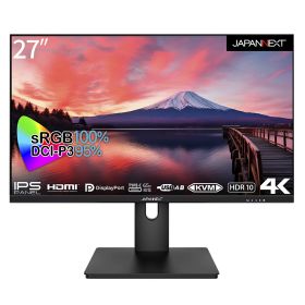 JAPANNEXT｜ジャパンネクスト 液晶ディスプレイ(27型/IPS/4K UHD 3840×2160/60Hz/3ms)(ブラック) JN-IPS273UHDR-C65W