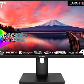 ジャパンネクスト [JN-IPS273UHDR-C65W] 27インチ ワイド 4K液晶ディスプレイ(3840x2160/IPS/DP/HDMI/Type-C65W給電/チルト/非光沢/1年保証)