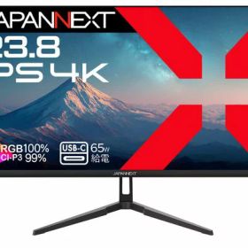JAPANNEXT 23.8インチ IPSパネル搭載 4K(3840x2160)解像度 液晶モニター JN-IPS238U-C6 HDMI DisplayPort USB-C(最大65W給電) sRGB:100% DCI-P3:99% HDR KVM
