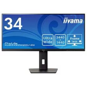 iiyama モニター ディスプレイ ProLite XUB3493WQSU-B6 34インチ ウルトラワイド UWQHD 3440×1440 IPS方式 高さ調整 角度調整 HDMI DisplayPort USBハブ 全ケーブル付 3年メーカー...
