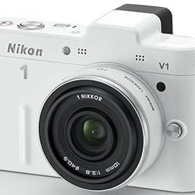 【中古】【39shop】Nikon★ミラーレス一眼カメラ Nikon 1 ニコンワン V1 ブイワン 薄型レンズキット ホワイトN1 V1ULK WH（非常に良い）