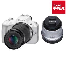 キヤノン EOS R50 ダブルズームキット ホワイト Canon ミラーレス一眼カメラ Wi-Fi搭載 入門 初心者 《納期約1－2週間》
