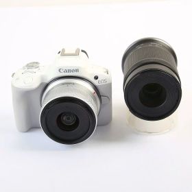 【中古】 (キヤノン) Canon キヤノン EOS R50 ダブルズームキツト ホワイト【中古カメラ デジタル一眼】 ランク：AB