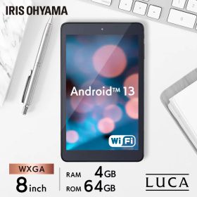 タブレット タブレットPC 新品 本体 64G 128G 8インチ android wi-fi 端末 ギフト ブラック LUCA 自宅 コンパクト 軽量 800×1280 tablet アイリスオーヤマ TE084M4V1-B