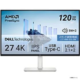 DELL(デル) USB-C接続 PCモニター シルバー S2725QC-R ［27型 /4K(3840×2160） /ワイド /120Hz］ S2725QCR