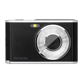aiwa cam DCB コンパクトデジタルカメラ ブラック JA4-DCM0001(BK) コンパクト デジカメ 1300万画素 持ち運び オートフォーカス 接写 軽量 セルフィーカメラ 自撮り 集合写真 ディスプレイが見える セルフタイマー SDカード対応 ポーチ付き 初心者向け 旅行 日常 トイカメラ