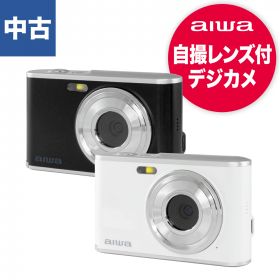 JA4-DCM0001 中古 aiwa アイワ デジタルカメラ デジカメ カメラ 黒 白 動画 4K フルHD VGA セルフィーカメラ IPS液晶 接写 1,300万画素 手ブレ補正 ズーム 手ブレ補正 軽量 コンパクト タイムラプス 連写 セルフタイマー 動作検知 スローモーション microSD USB type-C