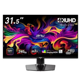 MSI QD-OLED ゲーミングモニター MPG 321URX QD-OLED 31.5インチ/4K UHD/QD-OLEDパネル/240Hz/0.03ms(GTG)/ハードウェアブルーライトカット/DisplayHDR True Black